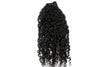 a hair bundle in the e-curly texture laid against a white surface
